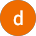 Orange circle with a small, off-white letter 