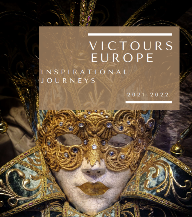 A carnival mask is on the cover of victories europe inspirational journeys