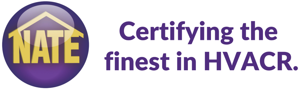 A logo for nate certifying the finest in hvacr