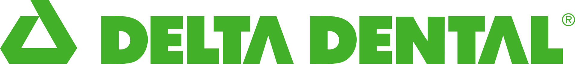 Delta Dental logo with a green triangle and green text.