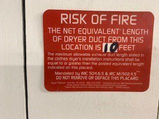 dryer vent label