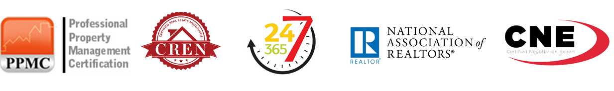 A blurred image of several logos including one for cne