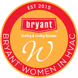 A logo that says proud member women in hvacr