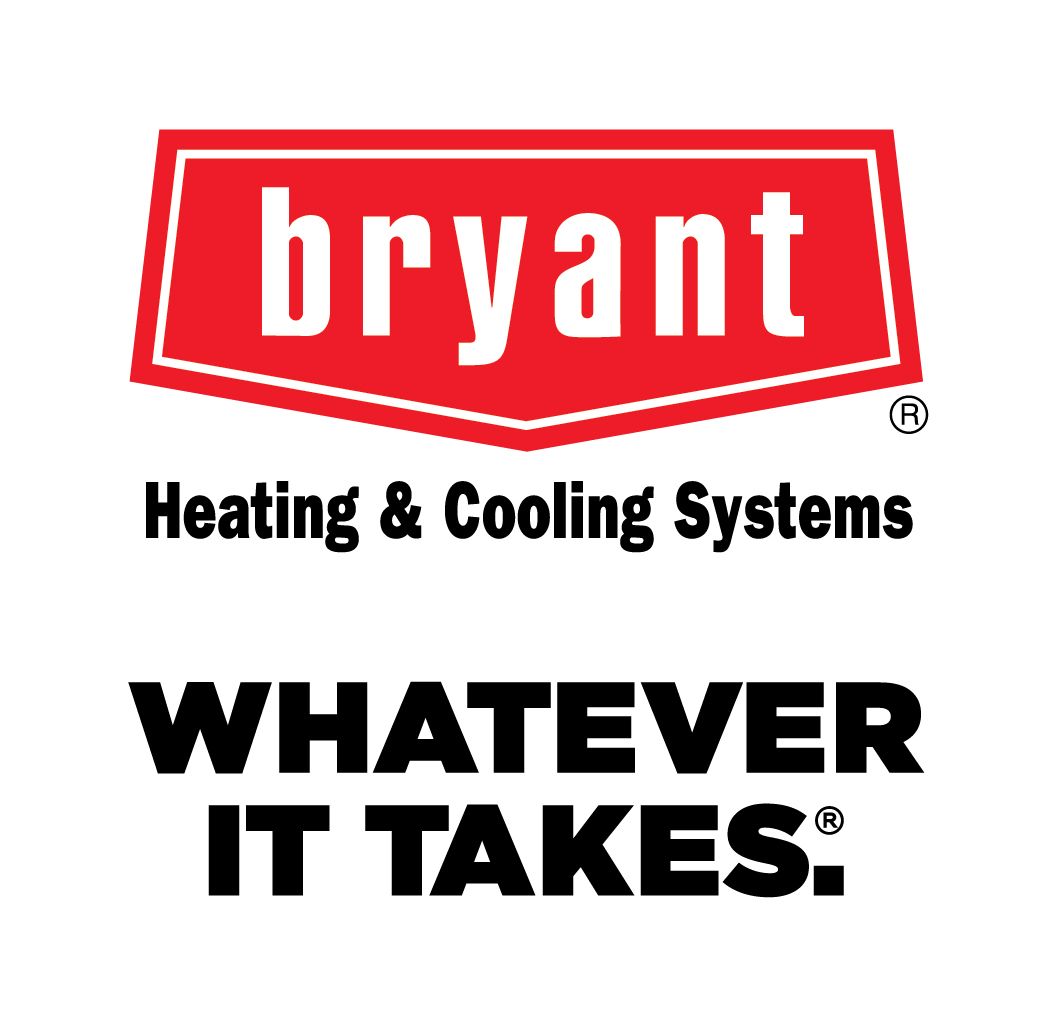 The bryant heating and cooling systems logo says whatever it takes.