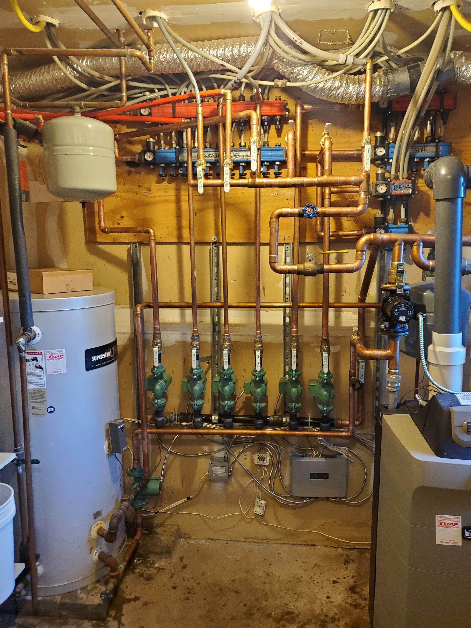 HVAC unit with pipes