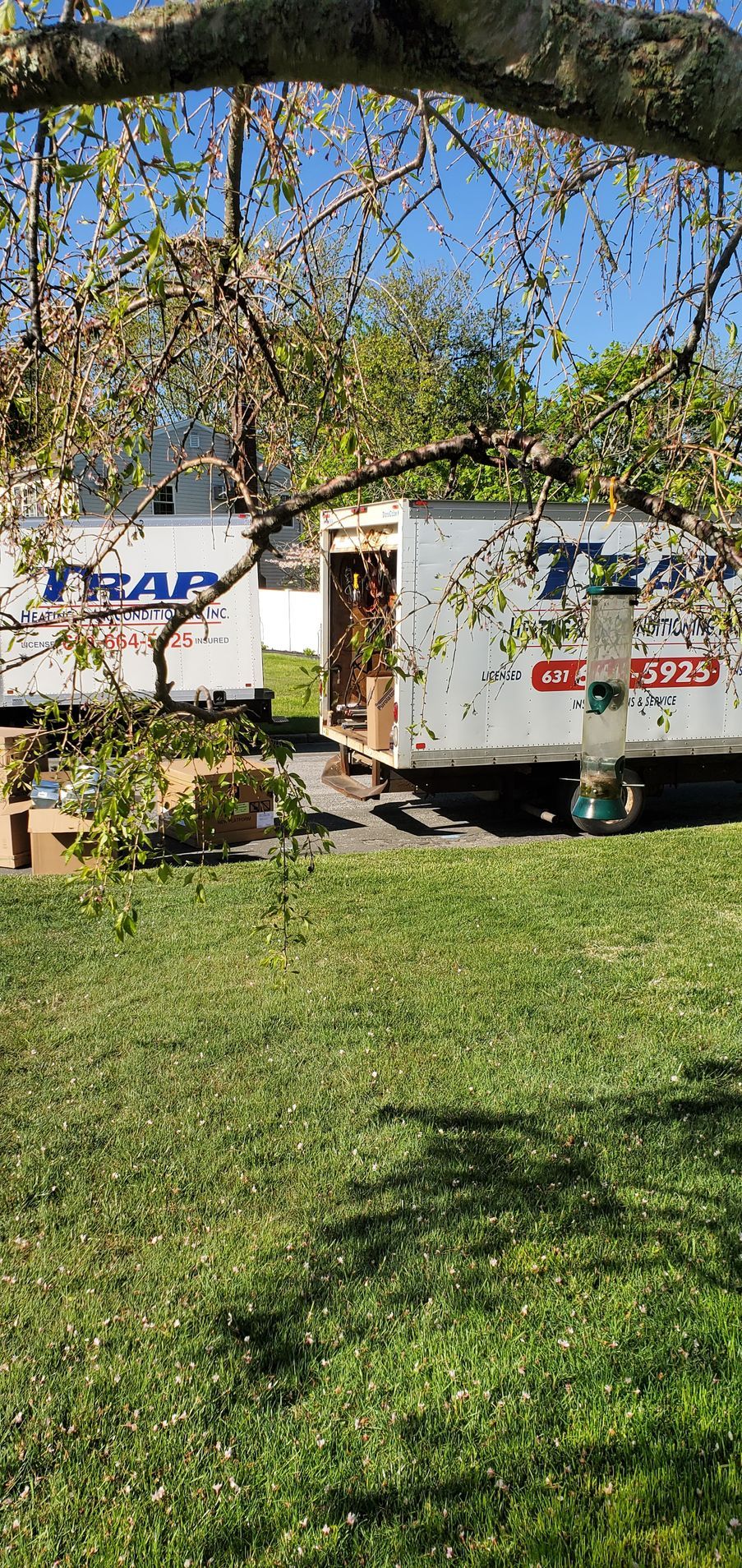 service truck open with boxes 