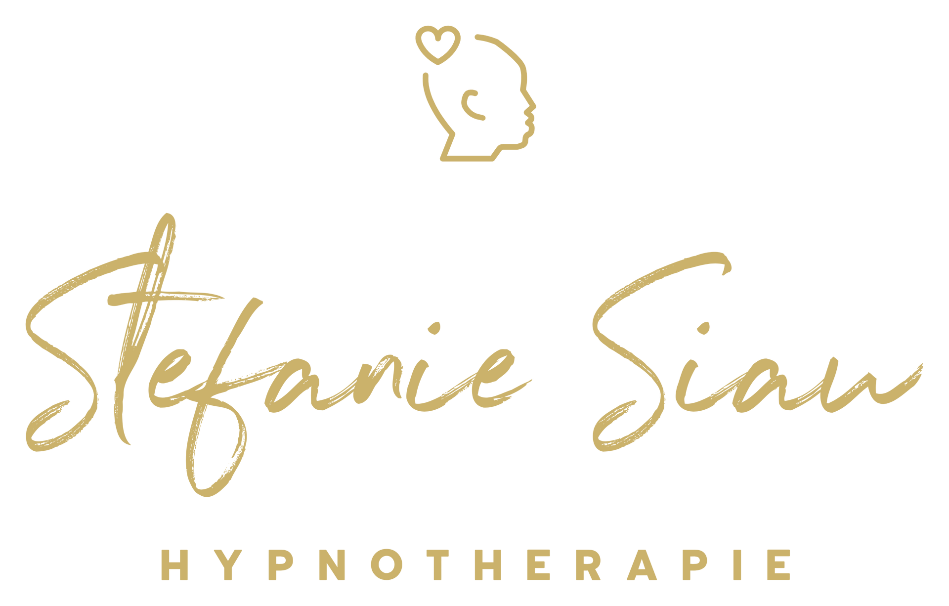 Gouden logo: de naam Stefanie Siau en de tekst