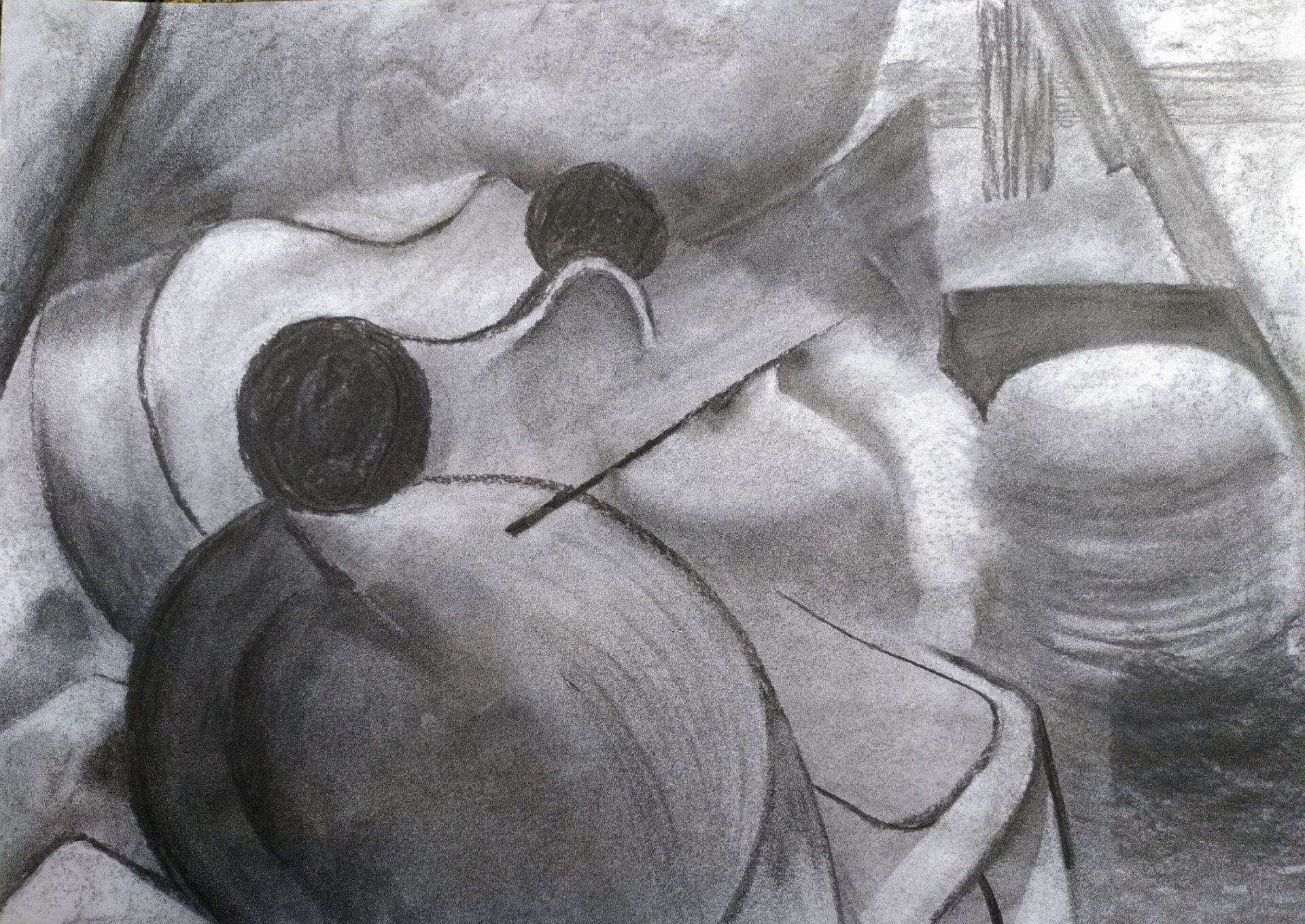 צעצועים - רישום פחם על נייר