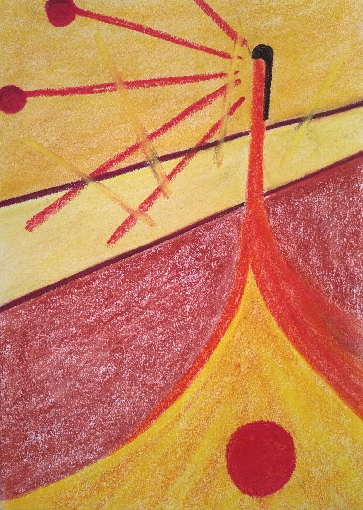 ציור מופשט, פסטל גיר על נייר