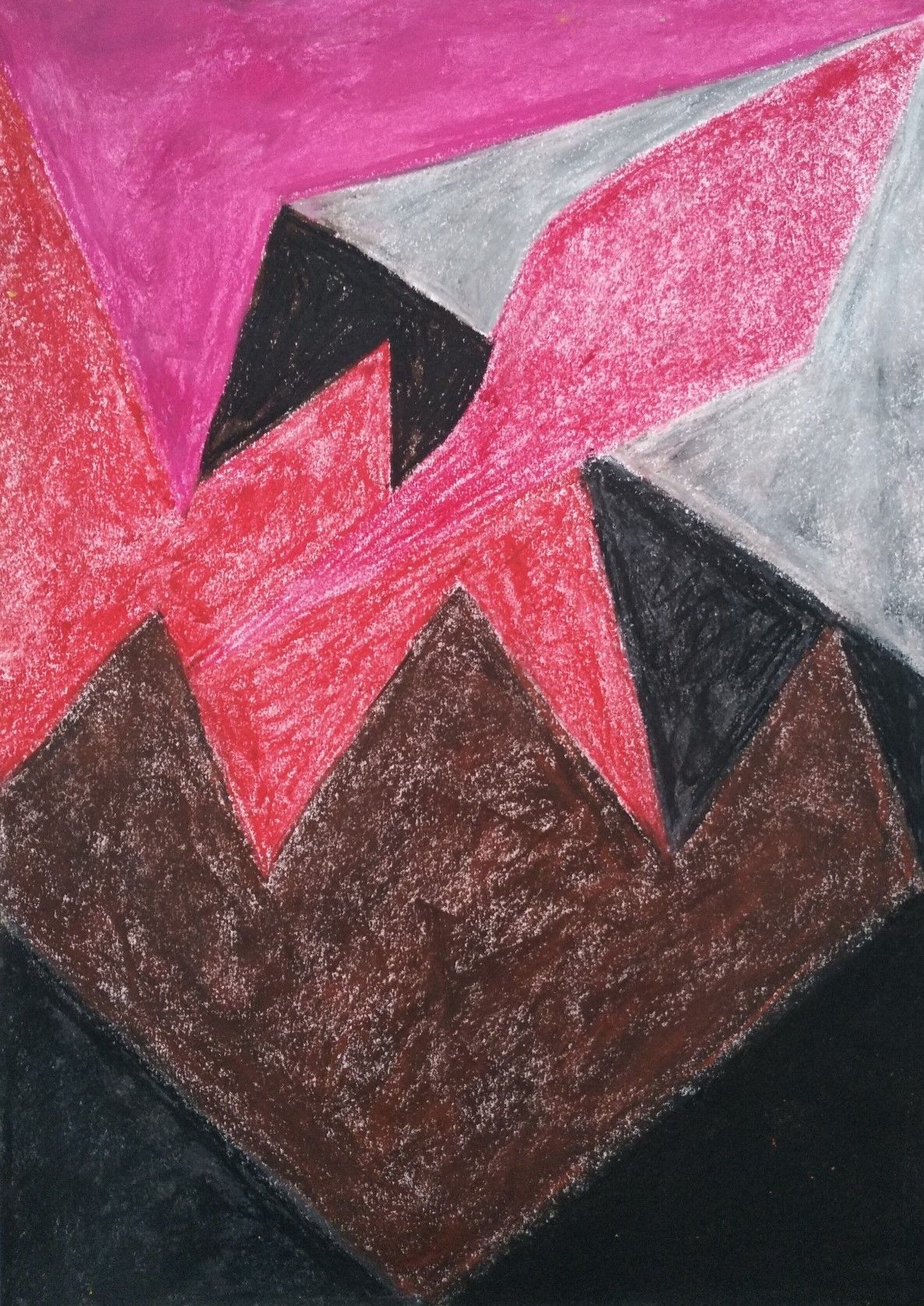 ציור מופשט, פסטל גיר על נייר