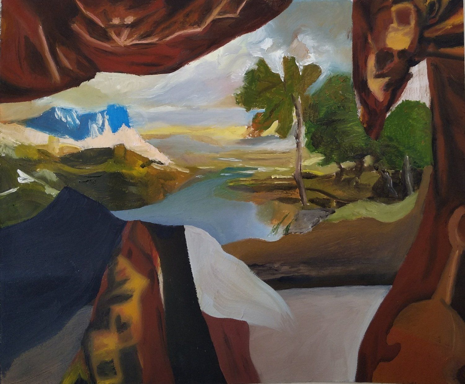 מחווה לטיציאן - ציור שמן על נייר