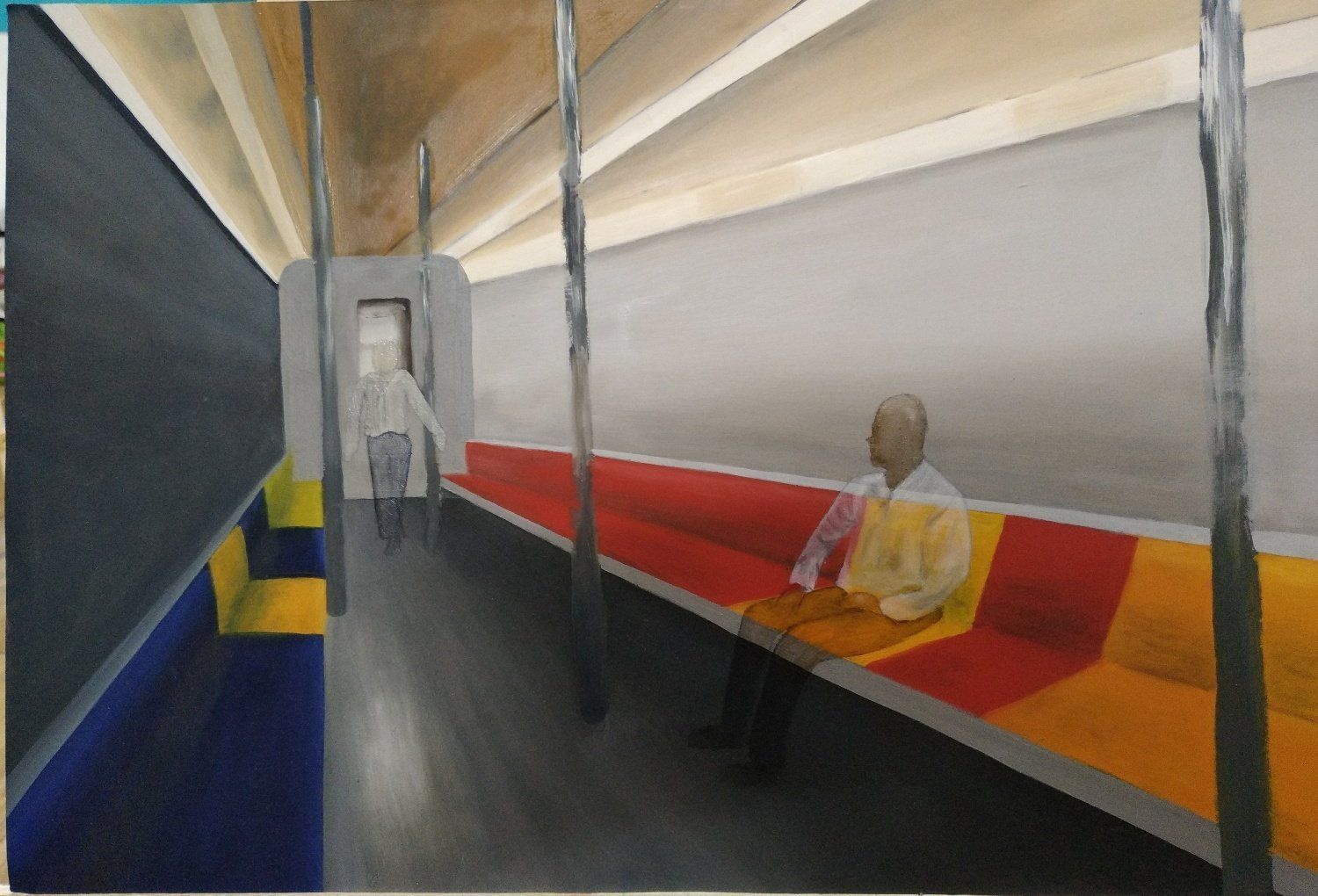 ארעיות אורבנית - ציור שמן על נייר