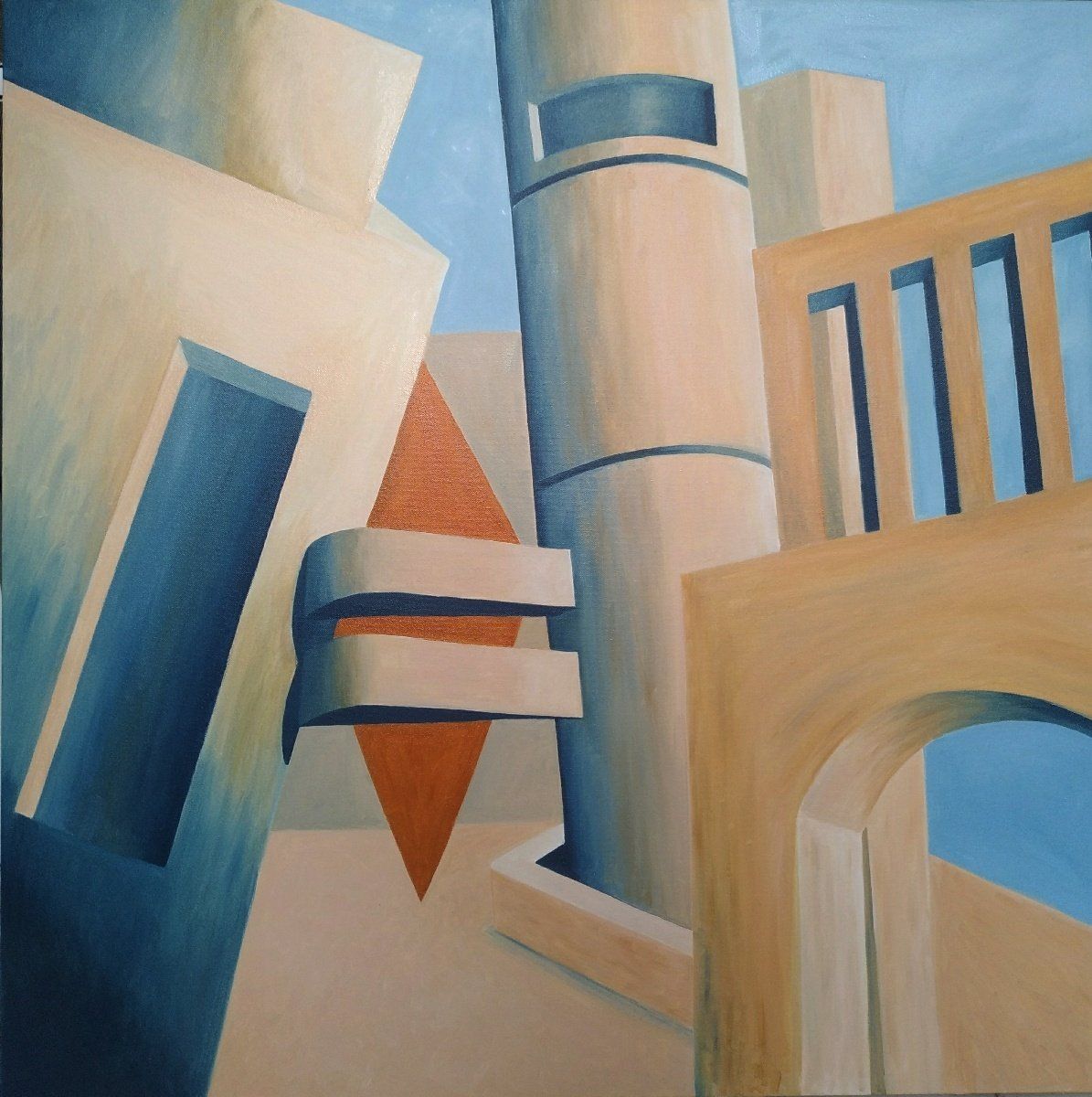 בין שבע לתשע - ציור שמן על בד