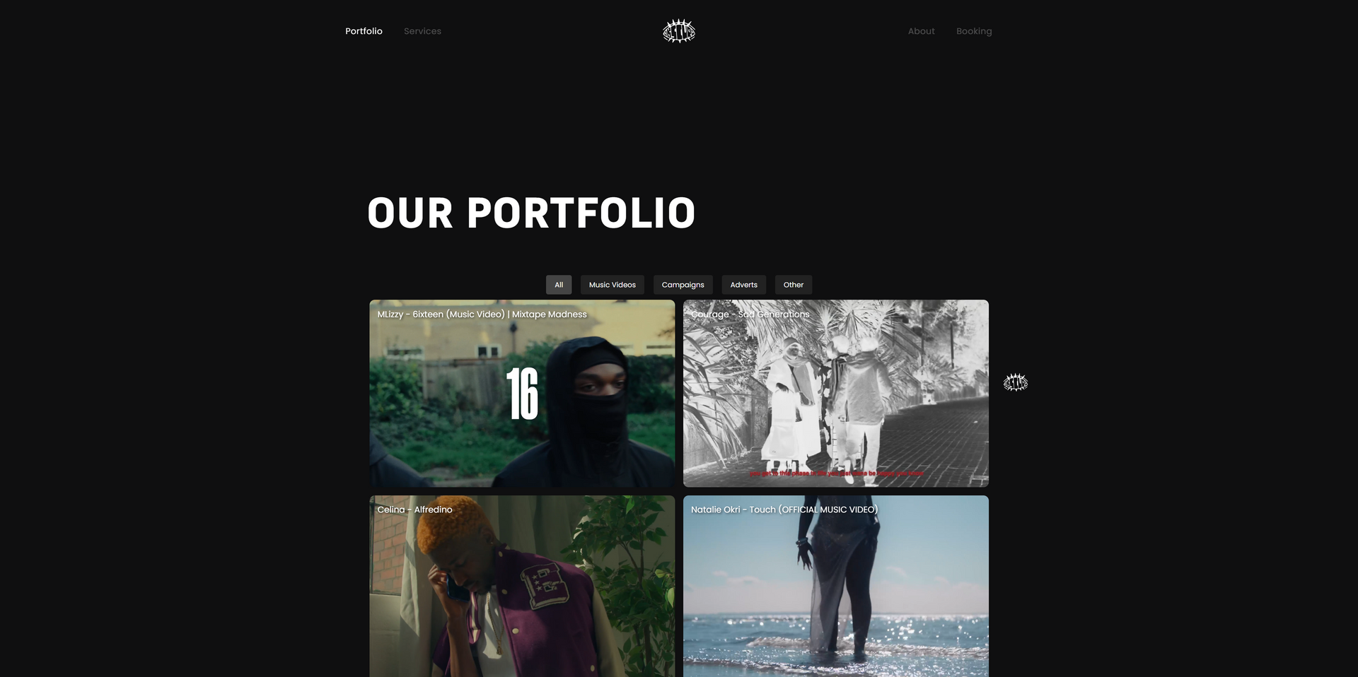 A screenshot of a website that says `` our portfolio ''.