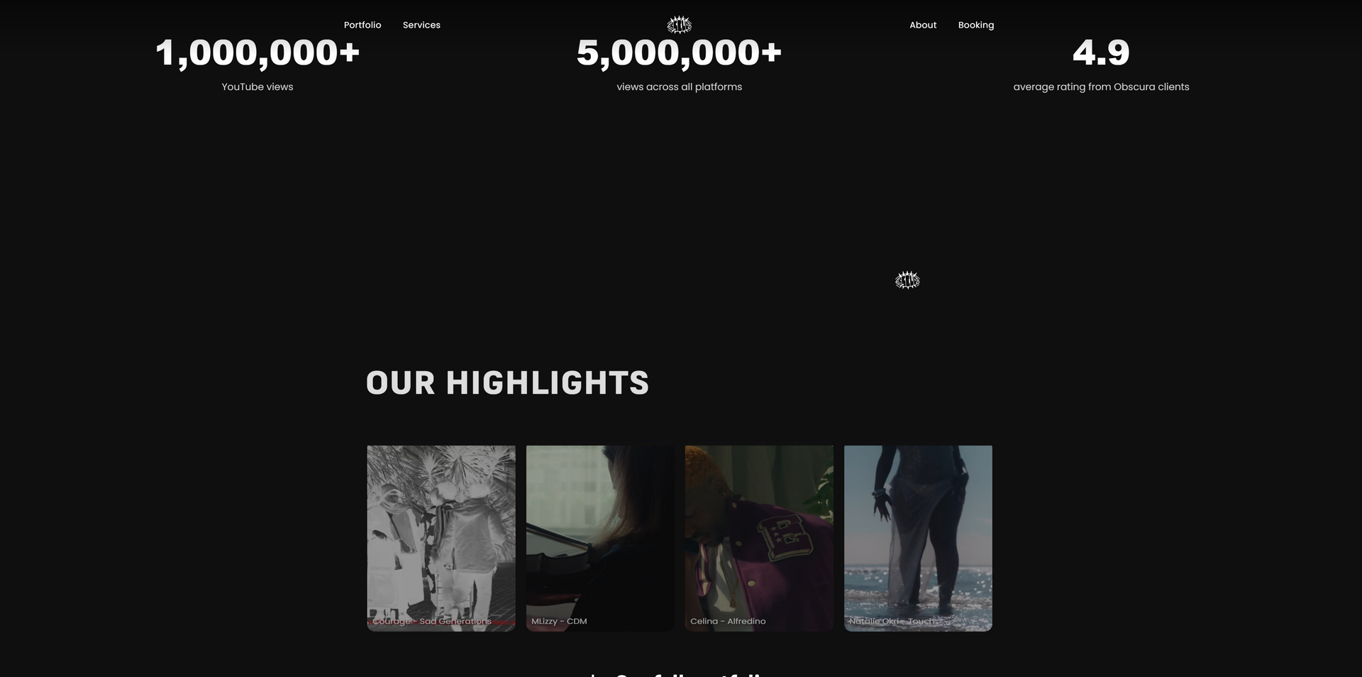 A black screen with the words our highlights on it