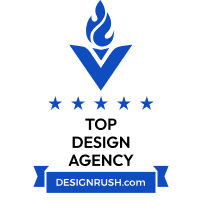A logo for a top design agency with a flame on it. Ervins Studio - Top Design Agency.