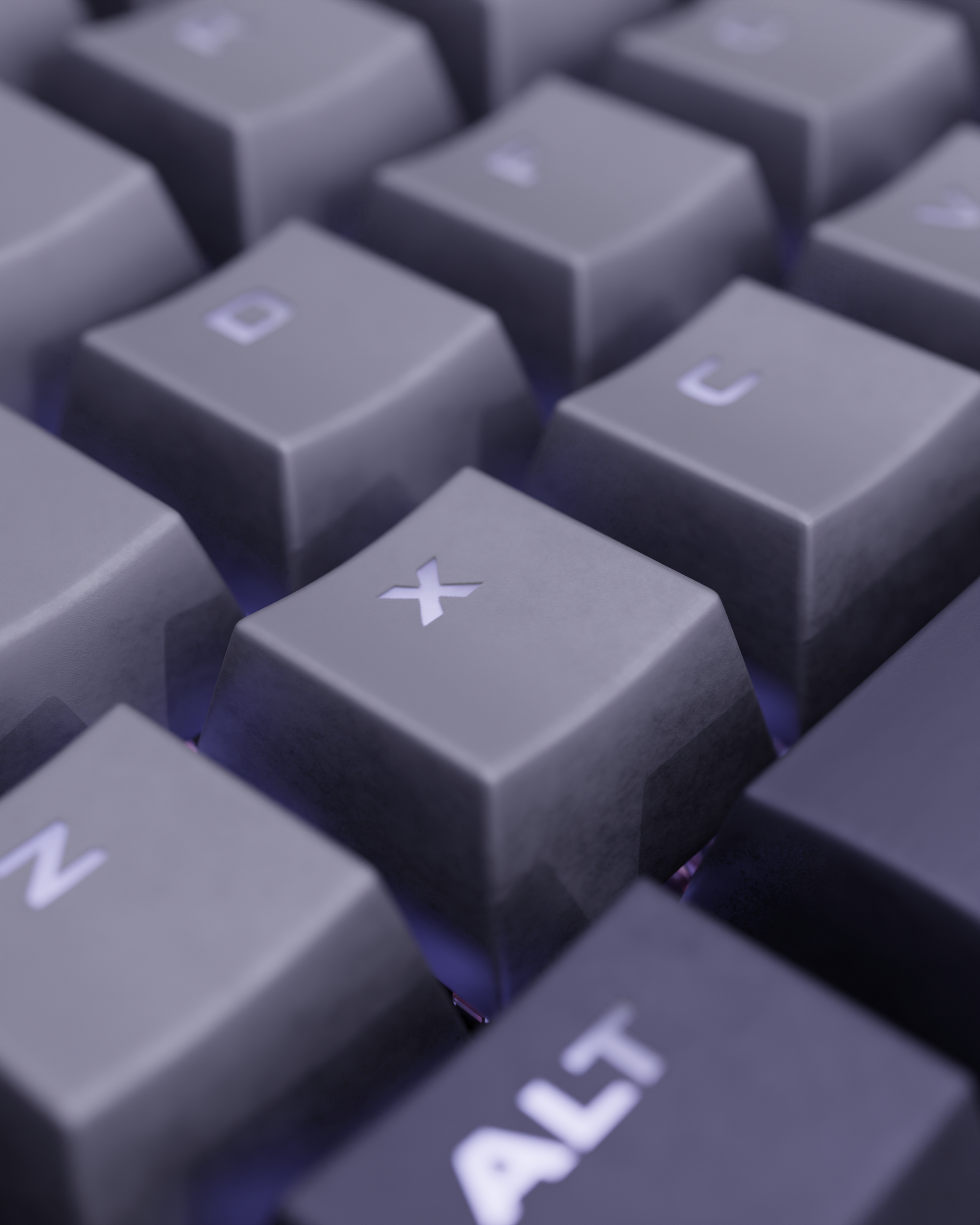 A close up of the alt key on a keyboard 3d design render concept gaming keyboar