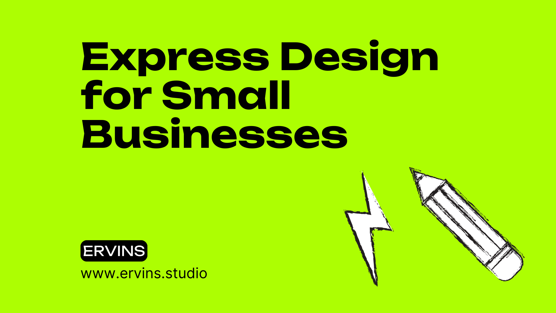 A green sign that says express design for small businesses