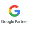 A google partner logo on a white background. Ervins Studio - Google Partner