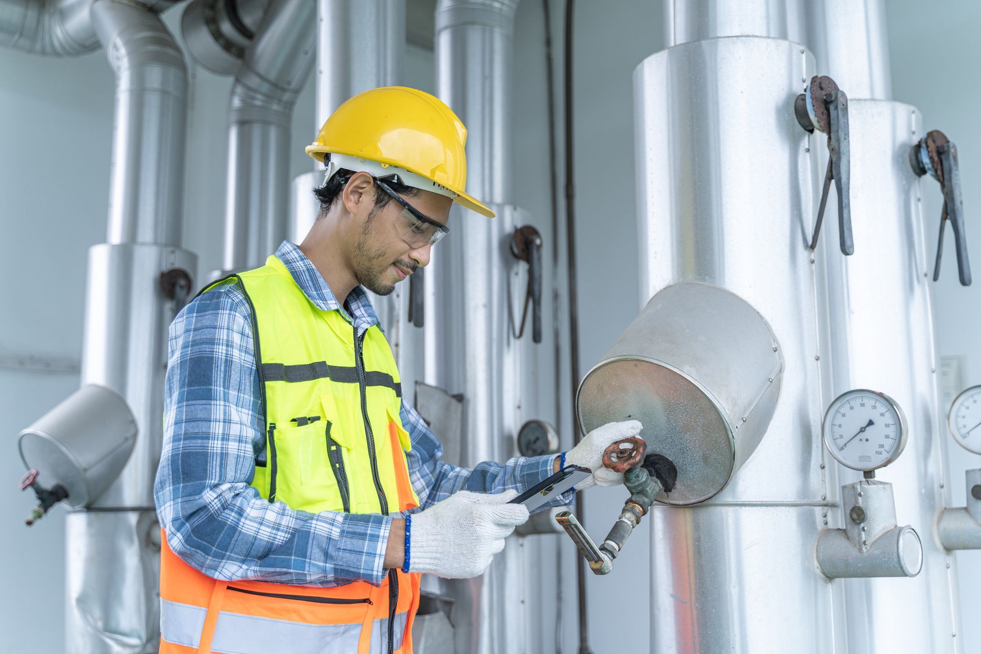 Man Wearing A Hard Hat And Safety Vest | Ames, IA | Clouser Plumbing