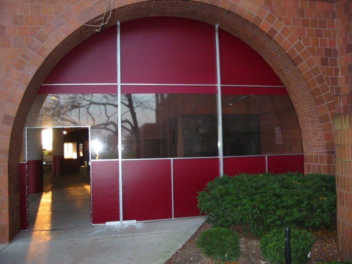 Outside View of the Red Metal Awning — Roseville, MI — J.C. Goss Company