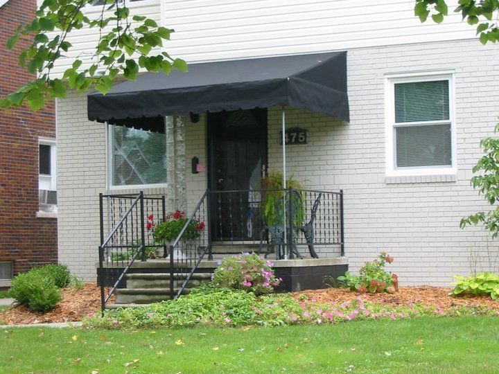 Wide Black Residential Door Awning — Roseville, MI — J.C. Goss Company