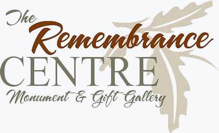 the logo for the remembrance centre monument and gift gallery .
