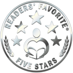 A silver coin that says `` readers favorite five stars ''