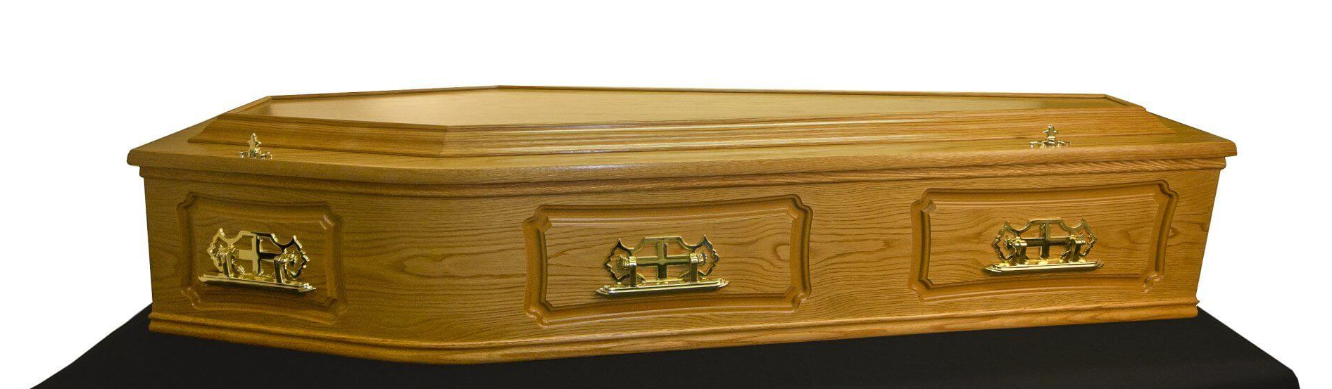 Light wood traditional coffin