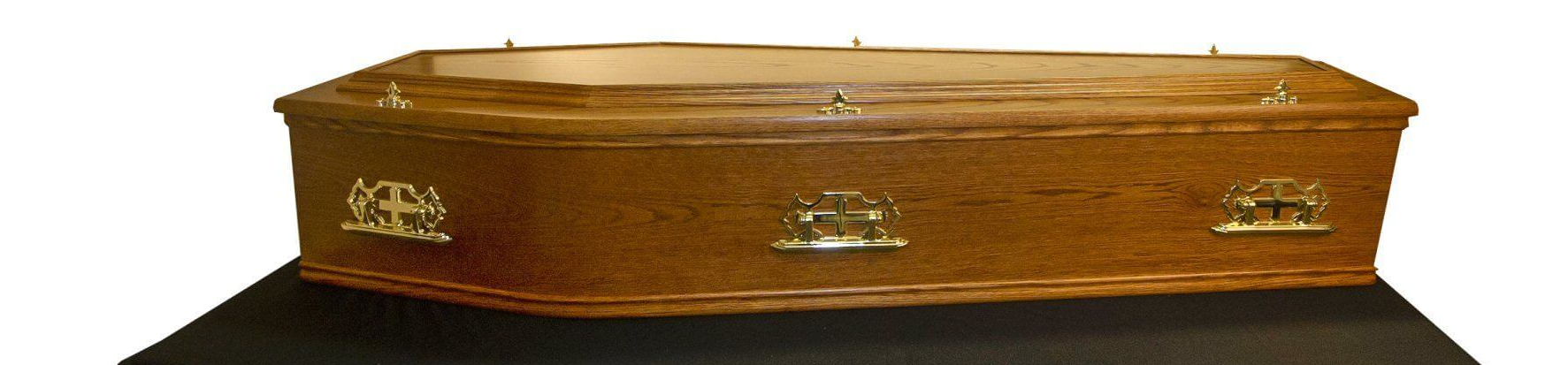 Traditional wooden coffin