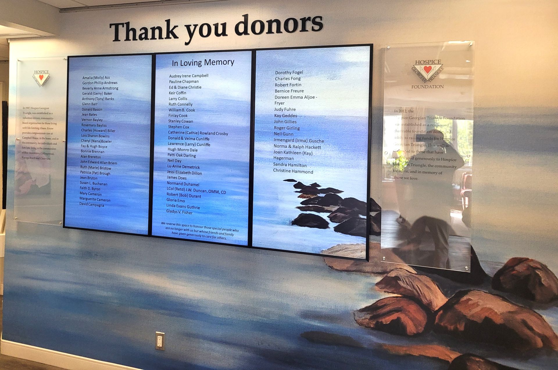 a sign that says thank you donors on it
