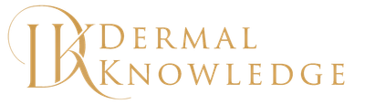 A logo for a company called dermal knowledge.