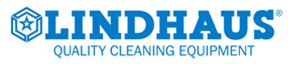 Logo of Lindhaus with a blue hexagonal emblem and text "QUALITY CLEANING EQUIPMENT."