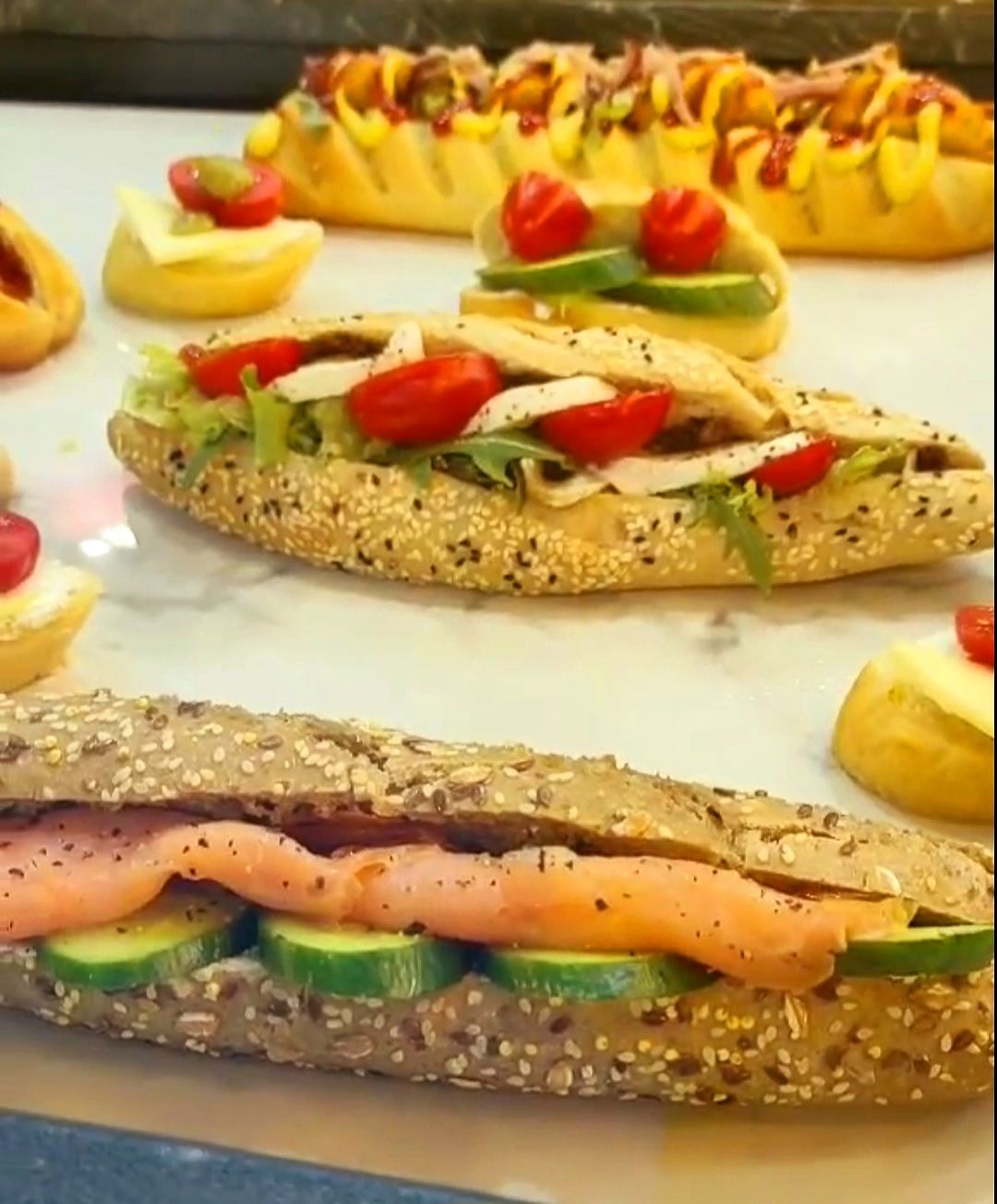 δημιουργία συνταγών για βιτρίνες σάντουιτς