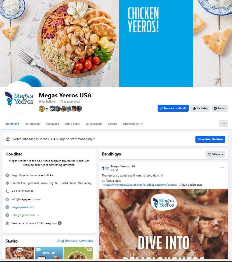 Megas Yeeros USA Social Media management 
