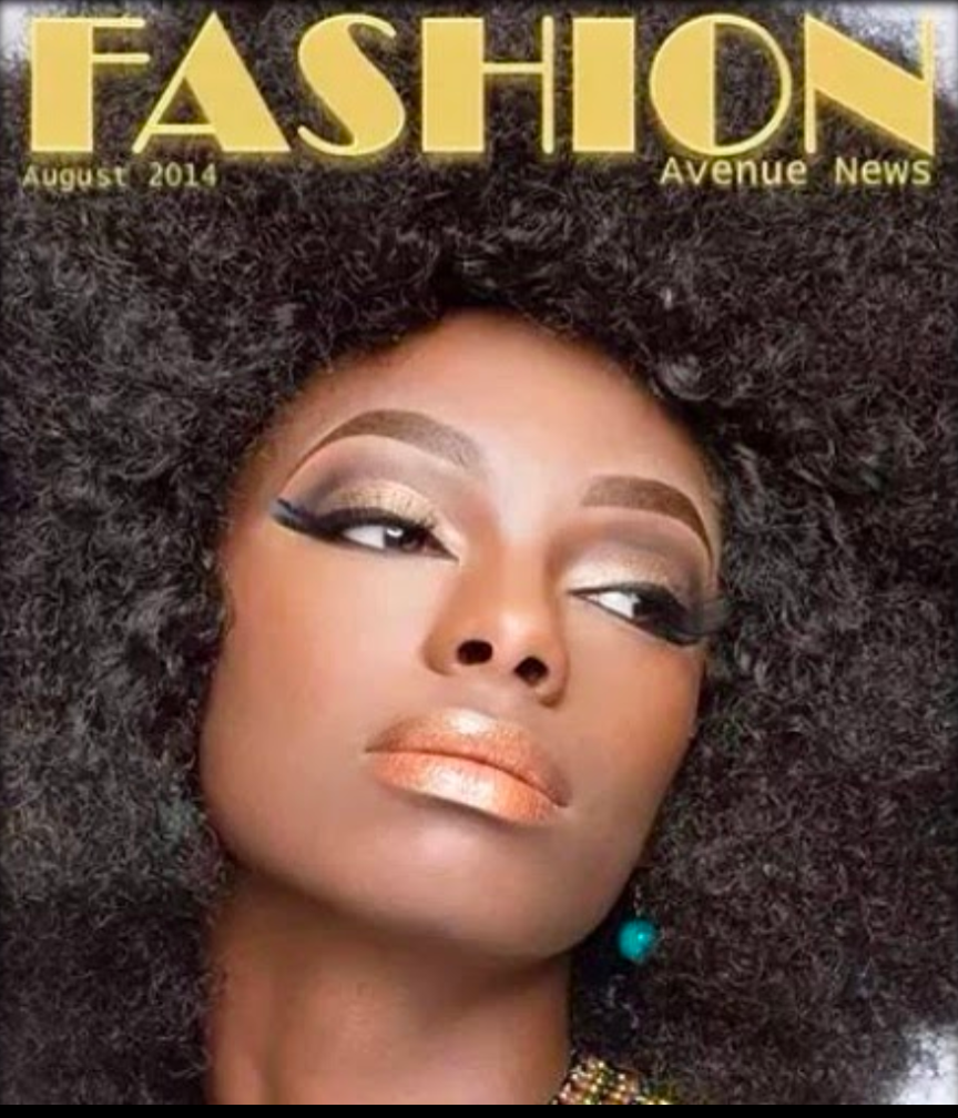 A woman is on the cover of a fashion magazine