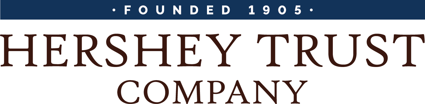Logo for Hershey Trust Company, featuring dark text on a white background with 