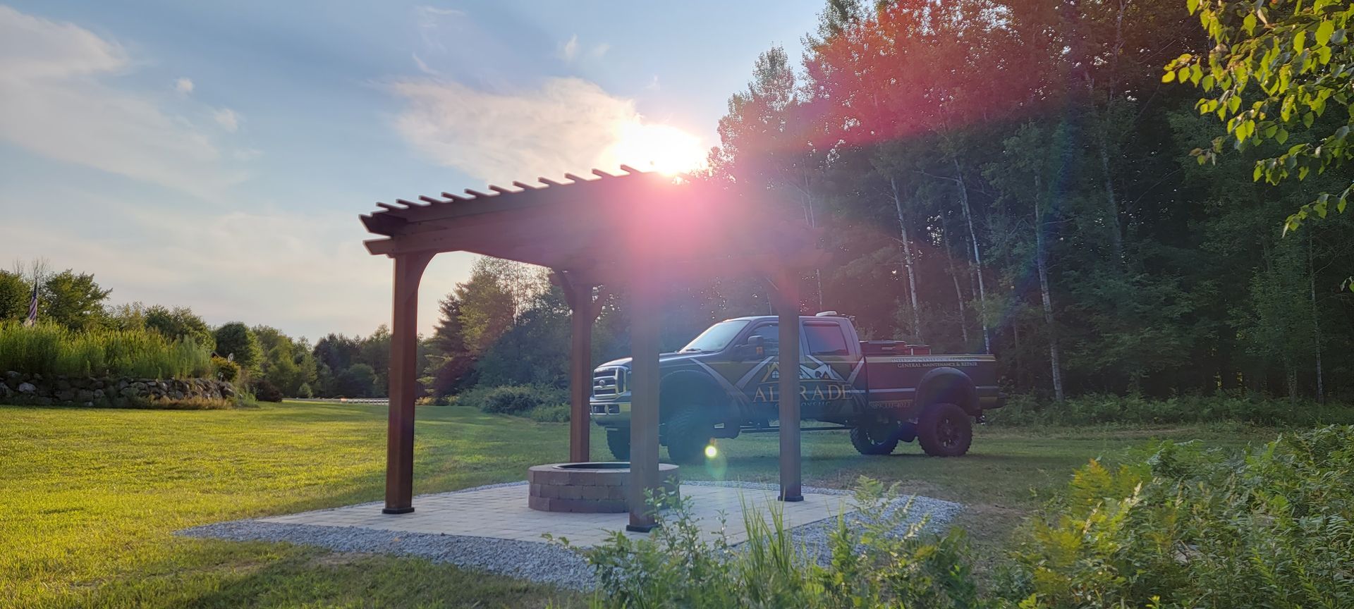 A pergola installation in Mount Pleasant, MI by Altrade Creations