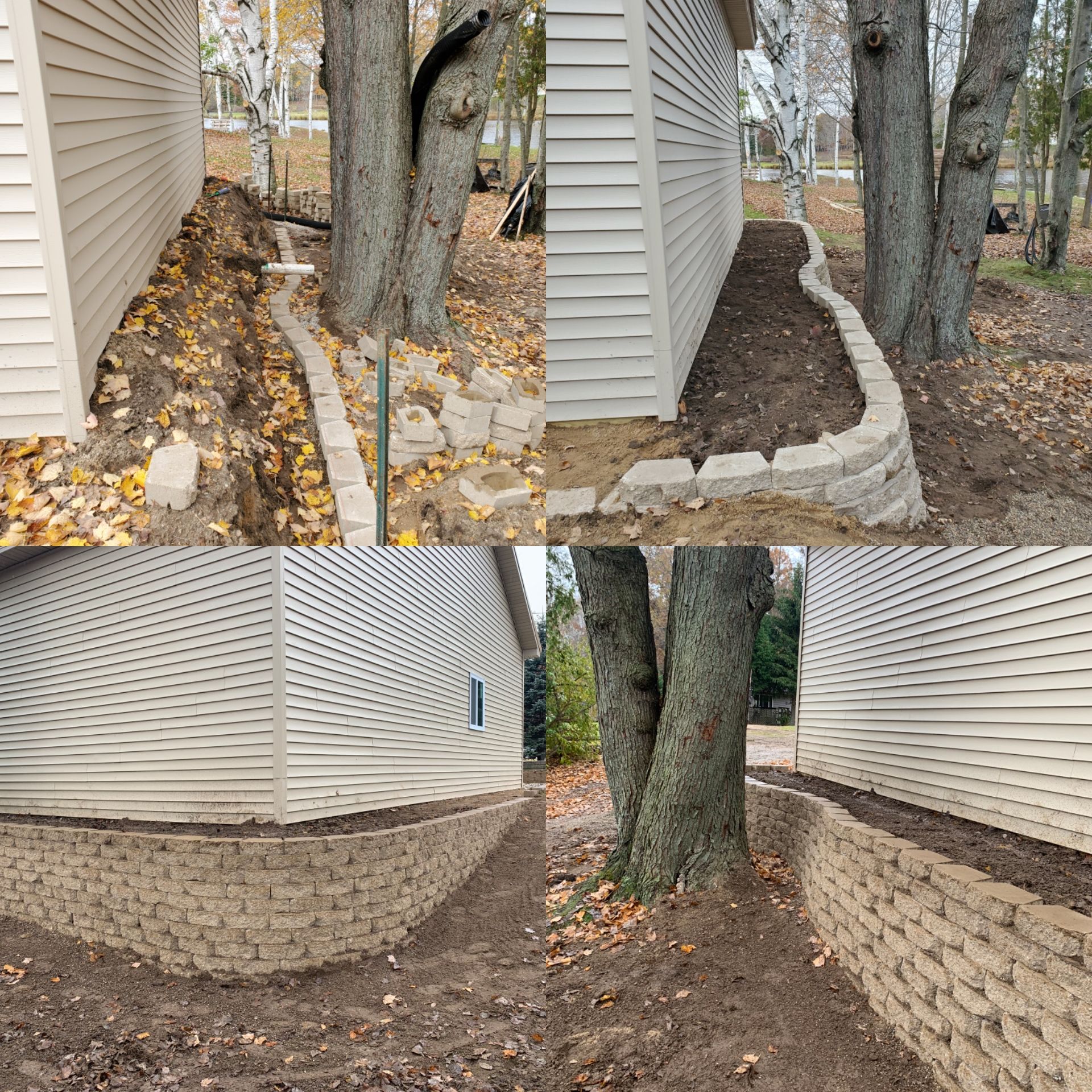 A before and after of a mulching in Mt Pleasant, MI, by Altrade Creations