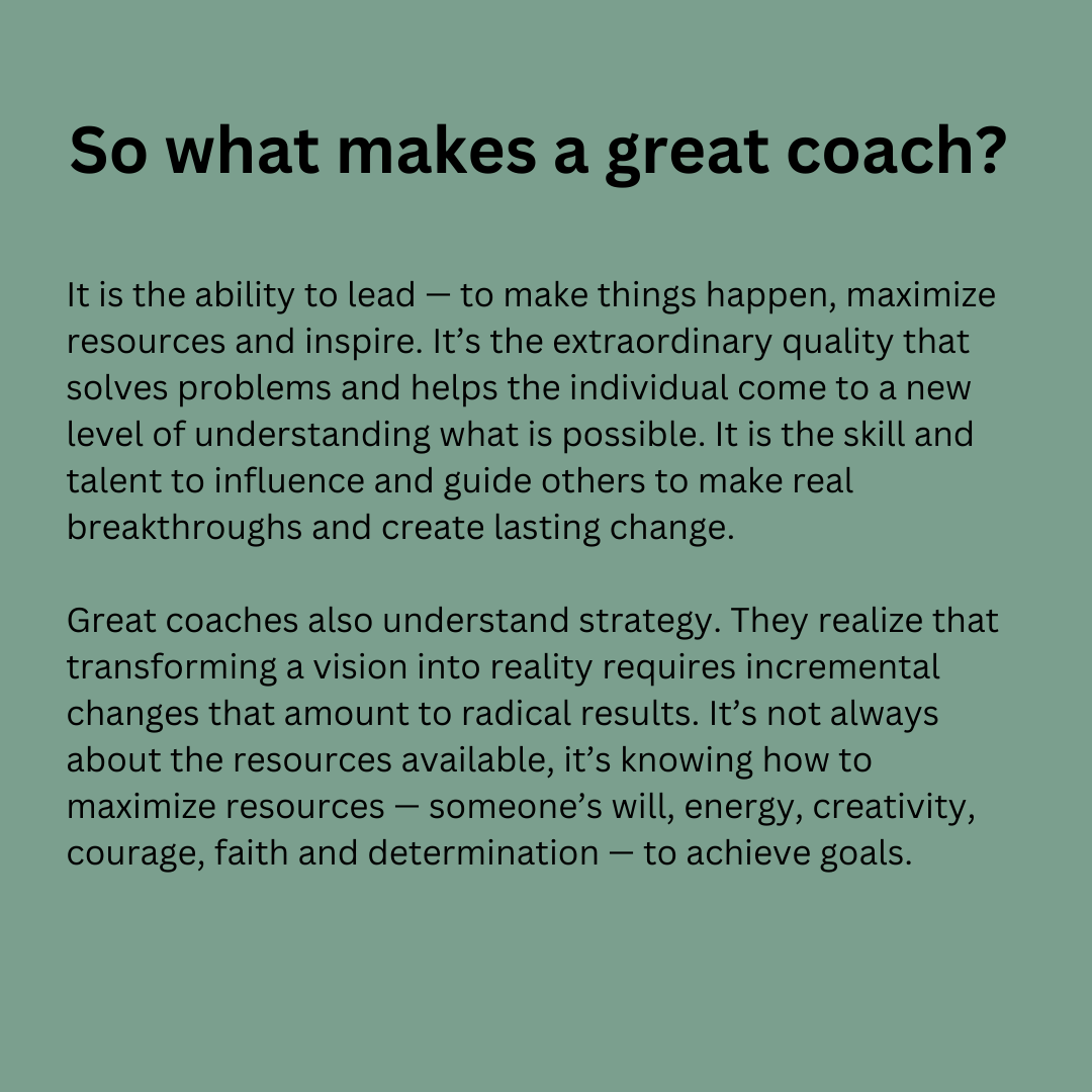 What Makes a Good Coach