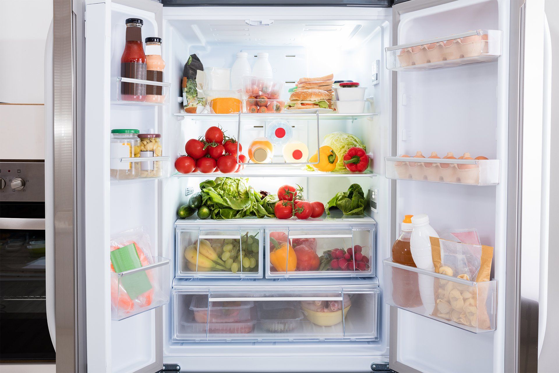 Fridge Filled With Healthy Foods