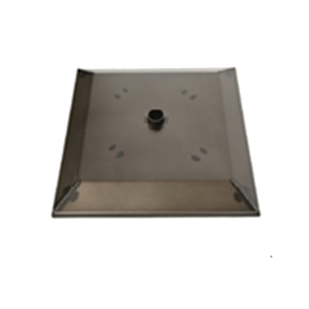 De Chill Line voet met vierkante metalen schijf biedt een robuuste, moderne basis met een strakke afwerking.
