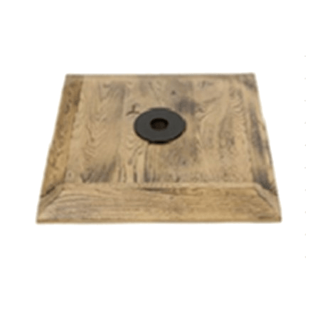 De gebrand houten vierkante voet voegt een robuuste, moderne charme toe, met een warme, unieke afwerking.