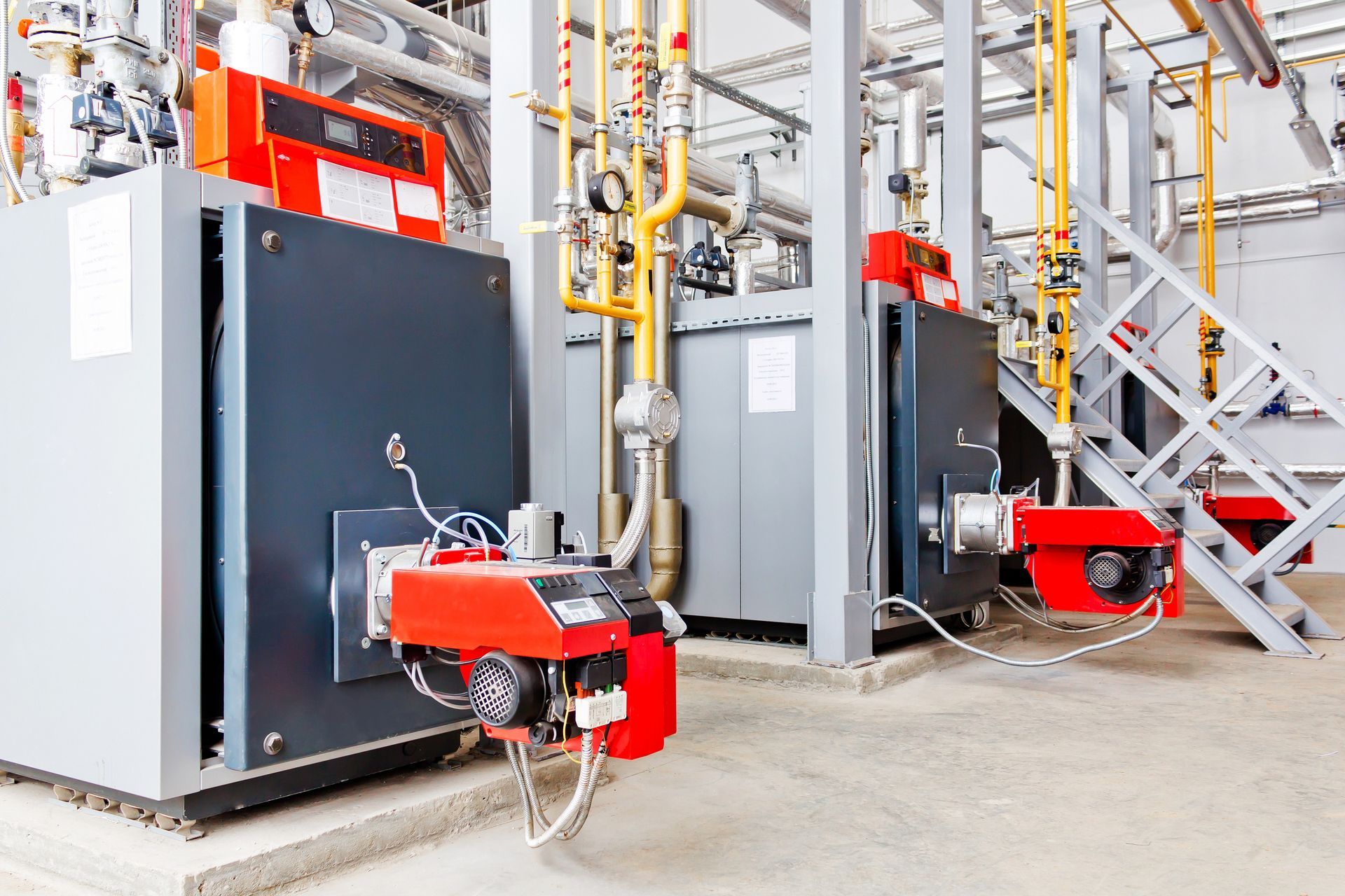 two boilers being repaired 