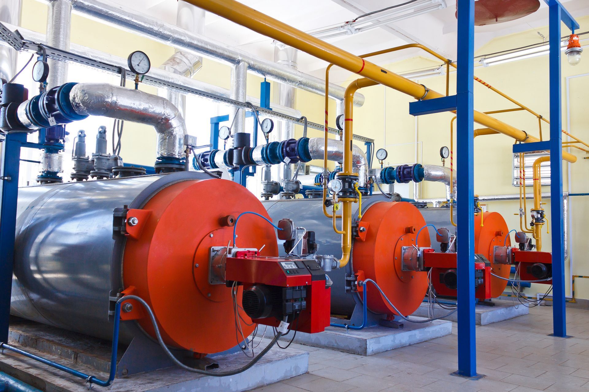 fleet of boilers ready for rental 