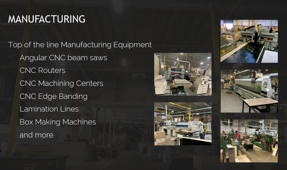 Dickson's manufacturing areas and equipment