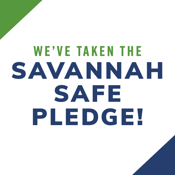a sign that says we 've taken the savannah safe pledge