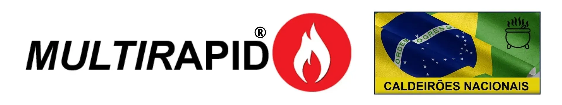 Imagem marca Multirapid com bandeira do Brasil com descrição de caldeirões Nacionais