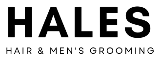 Logo for Hales, Hair & Men's Grooming in black text on white background.