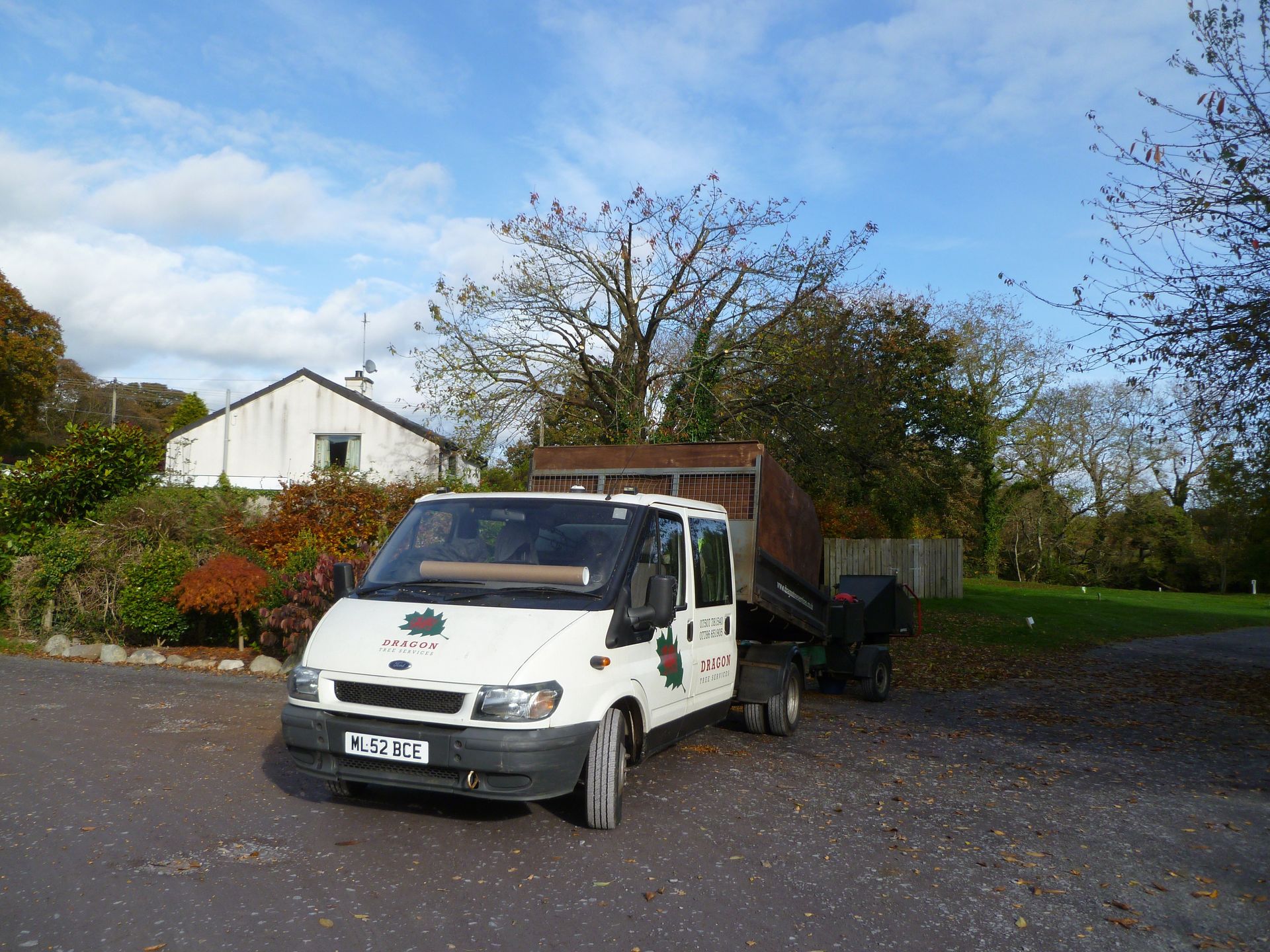 Had to include the end photo complete with Dragon Tree Services van after completing the crown reduction.